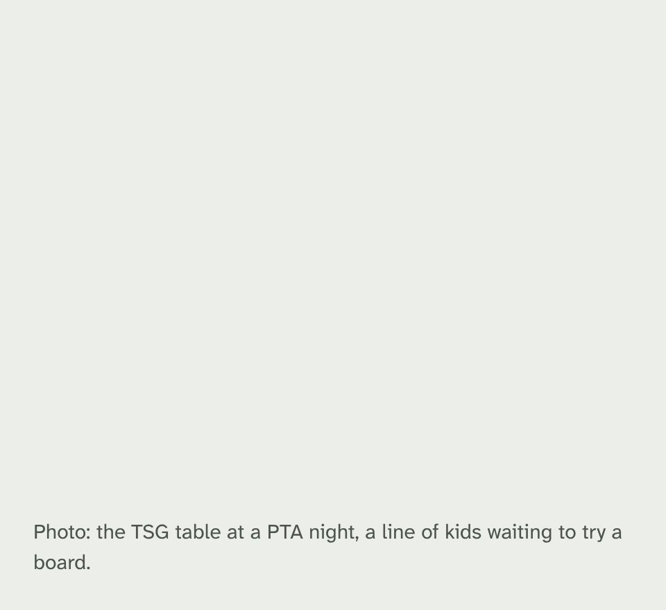 The TSG table at a PTA night